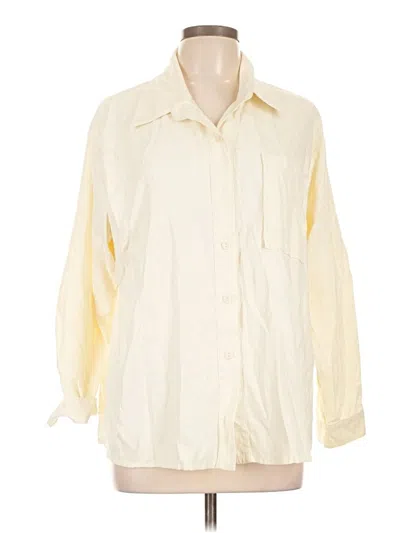 Pre-owned Cider 3/4 Sleeve Button Down Shirt In Ivory