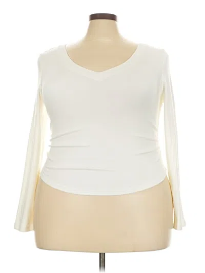 Pre-owned Cider 3/4 Sleeve Top Ivory Scoop Neck Tops