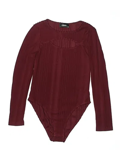 Pre-owned Cider Bodysuit In Burgundy