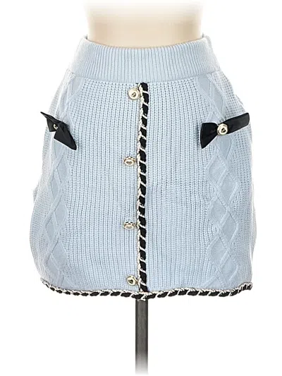 Pre-owned Cider Denim Skirt In Blue