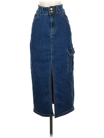 Pre-owned Cider Denim Skirt In Blue