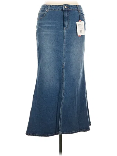 Pre-owned Cider Denim Skirt In Blue