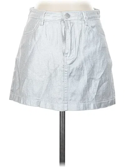 Pre-owned Cider Denim Skirt In Gray
