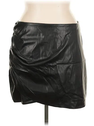 Pre-owned Cider Faux Leather Skirt In Black