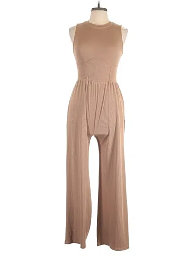 Pre-owned Cider Jumpsuit In Tan