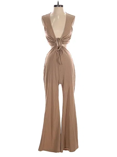 Pre-owned Cider Jumpsuit In Tan