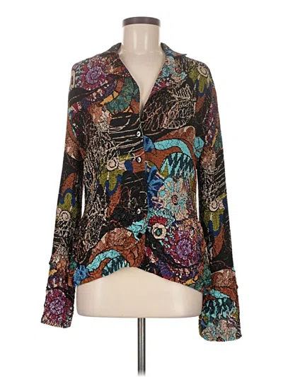 Pre-owned Cider Long Sleeve Blouse In Brown