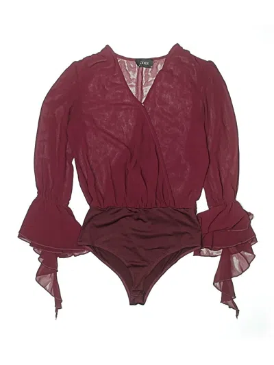 Pre-owned Cider Long Sleeve Blouse In Burgundy