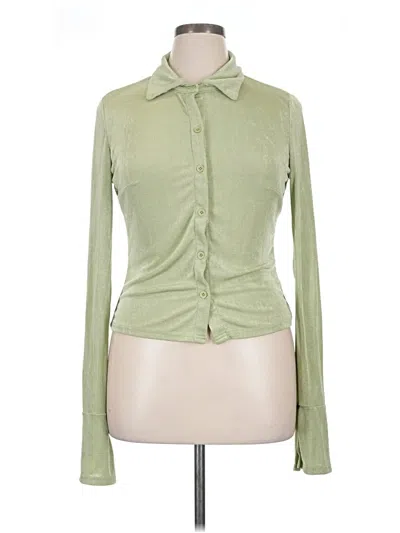 Pre-owned Cider Long Sleeve Blouse In Green