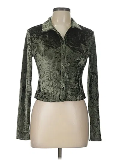 Pre-owned Cider Long Sleeve Blouse In Green