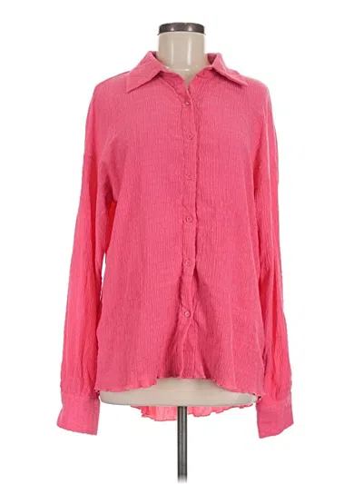 Pre-owned Cider Long Sleeve Blouse In Pink