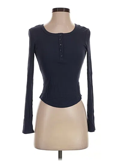 Pre-owned Cider Long Sleeve Henley Shirt In Blue