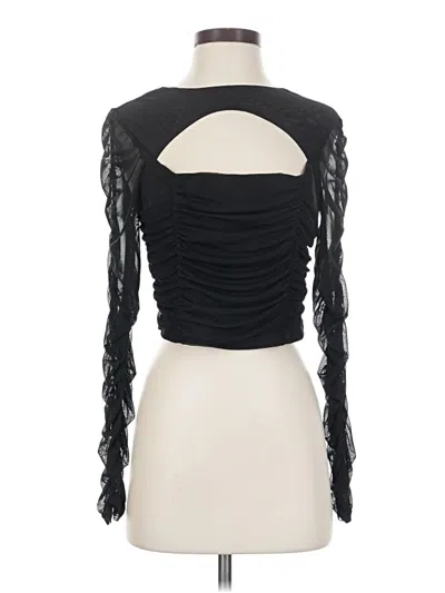 Pre-owned Cider Long Sleeve Top Black Strapless Neckline Tops