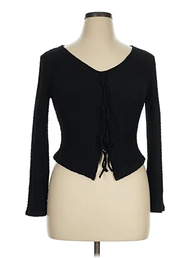 Pre-owned Cider Long Sleeve Top Black Sweetheart Neckline Tops