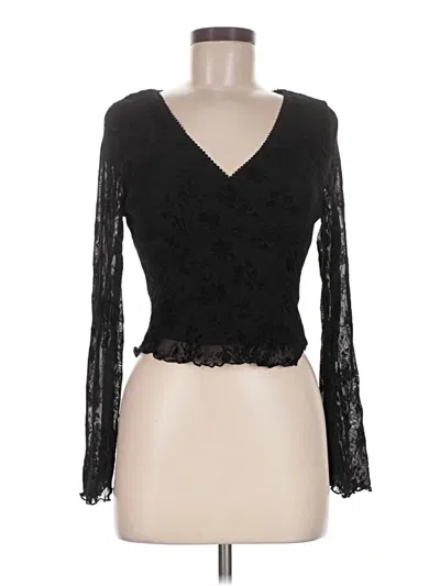 Pre-owned Cider Long Sleeve Top Black Sweetheart Neckline Tops
