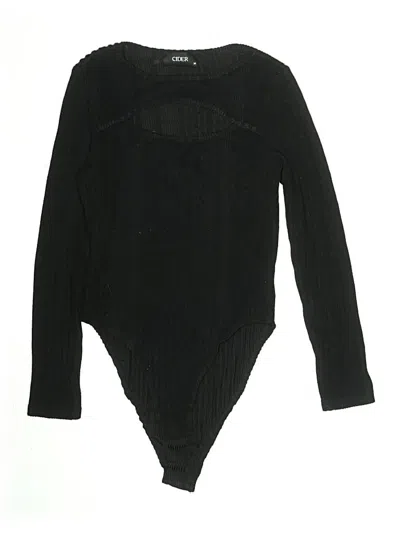 Pre-owned Cider Long Sleeve Top Black Turtleneck Tops
