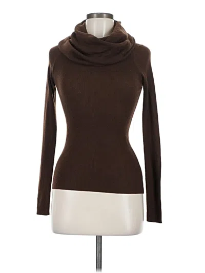Pre-owned Cider Long Sleeve Top Brown Cowl Neck Tops