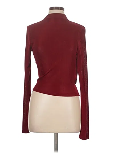 Pre-owned Cider Long Sleeve Top Burgundy Turtleneck Tops