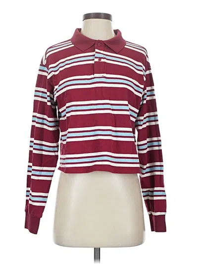 Pre-owned Cider Long Sleeve Top Burgundy Turtleneck Tops