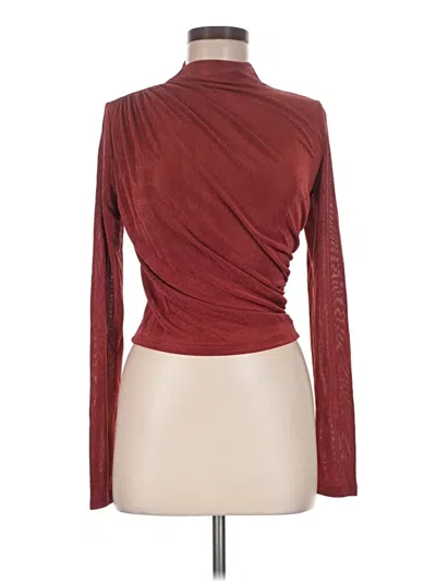 Pre-owned Cider Long Sleeve Top Burgundy Turtleneck Tops