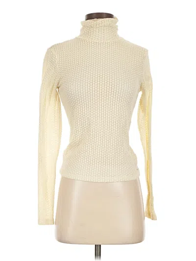 Pre-owned Cider Long Sleeve Top Ivory Turtleneck Tops
