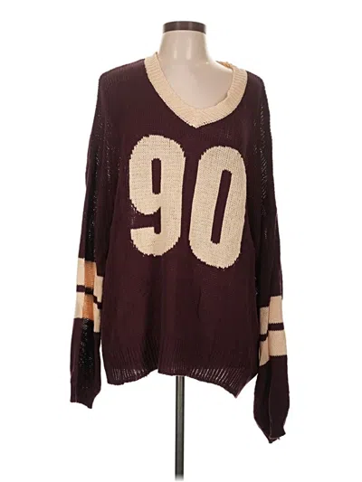 Pre-owned Cider Pullover Sweater In Burgundy