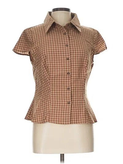 Pre-owned Cider Short Sleeve Blouse In Brown