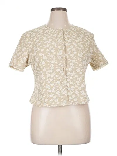 Pre-owned Cider Short Sleeve Blouse In Ivory