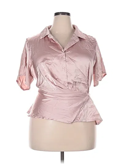 Pre-owned Cider Short Sleeve Blouse In Pink