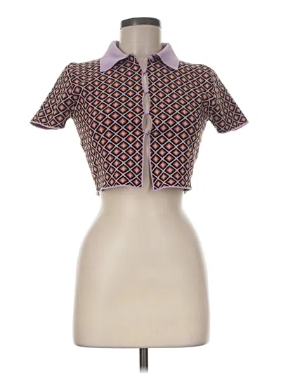Pre-owned Cider Short Sleeve Blouse In Purple