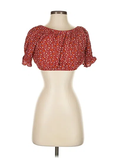 Pre-owned Cider Short Sleeve Blouse In Red