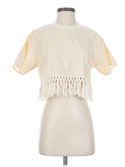 Pre-owned Cider Short Sleeve Blouse In White