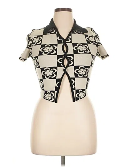 Pre-owned Cider Short Sleeve Blouse In White