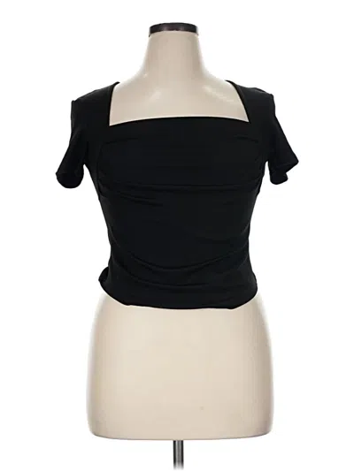 Pre-owned Cider Short Sleeve Top Black Strapless Neckline Tops