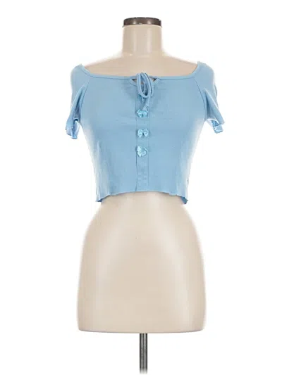 Pre-owned Cider Short Sleeve Top Blue Sweetheart Neckline Tops