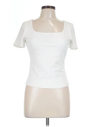 Pre-owned Cider Short Sleeve Top Ivory Square Neckline Tops