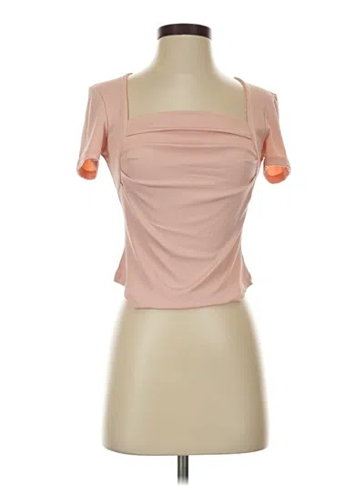 Pre-owned Cider Short Sleeve Top Pink Strapless Neckline Tops
