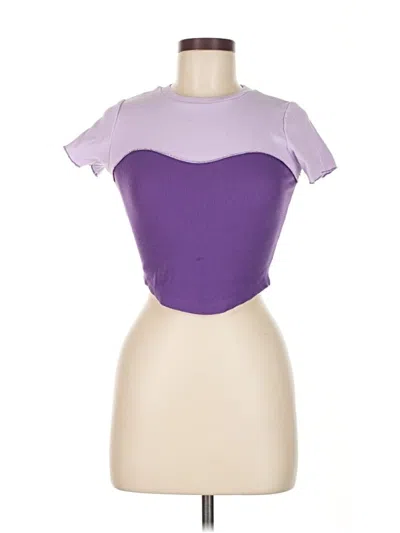 Pre-owned Cider Short Sleeve Top Purple Sweetheart Neckline Tops