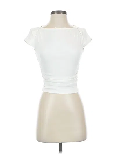Pre-owned Cider Short Sleeve Top White Sweetheart Neckline Tops