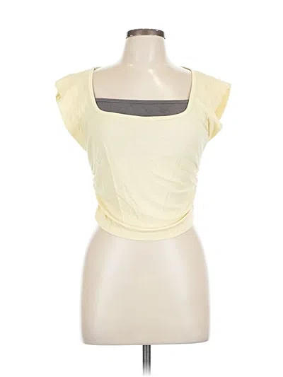 Pre-owned Cider Short Sleeve Top Yellow Sweetheart Neckline Tops