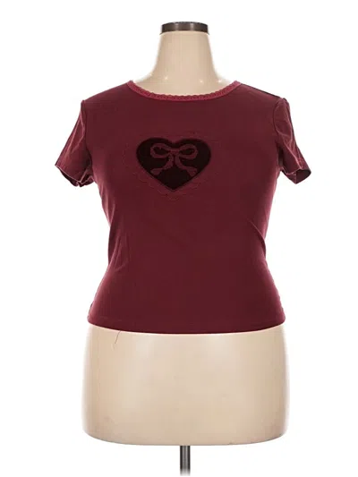 Pre-owned Cider Short Sleeve T-shirt In Burgundy