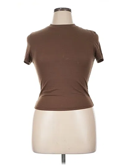 Pre-owned Cider Short Sleeve Turtleneck In Brown
