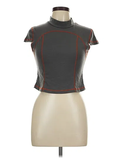 Pre-owned Cider Short Sleeve Turtleneck In Gray
