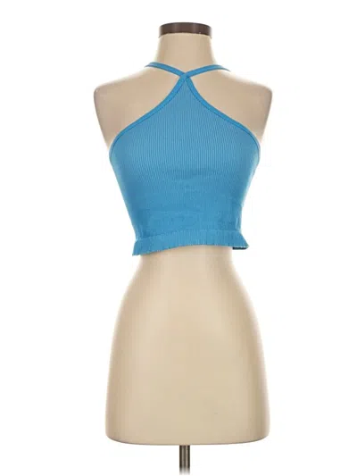 Pre-owned Cider Sleeveless Top Blue Halter Neckline Tops