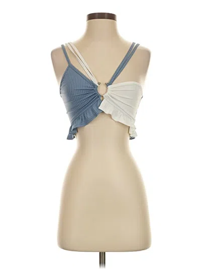 Pre-owned Cider Sleeveless Top Blue Halter Neckline Tops