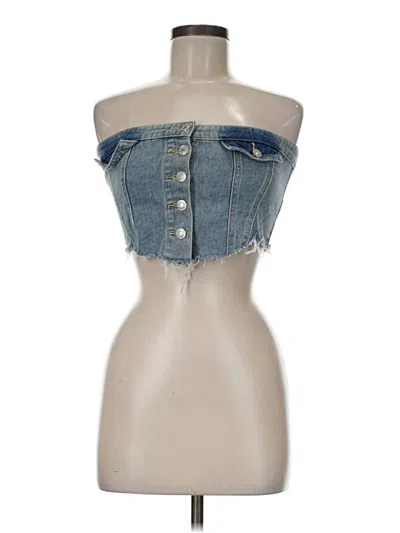 Pre-owned Cider Sleeveless Top Blue Strapless Neckline Tops