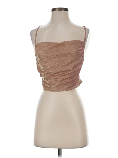 Pre-owned Cider Sleeveless Top Brown Strapless Neckline Tops