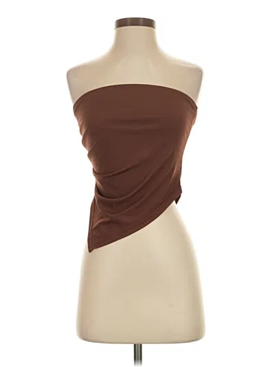 Pre-owned Cider Sleeveless Top Brown Strapless Neckline Tops