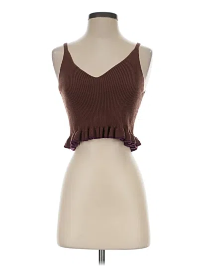 Pre-owned Cider Sleeveless Top Brown Sweetheart Neckline Tops