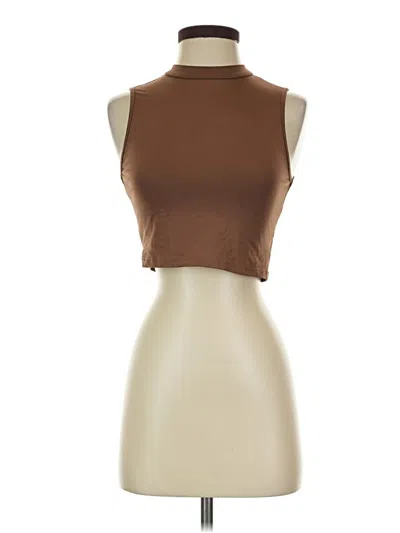 Pre-owned Cider Sleeveless Top Brown Turtleneck Tops